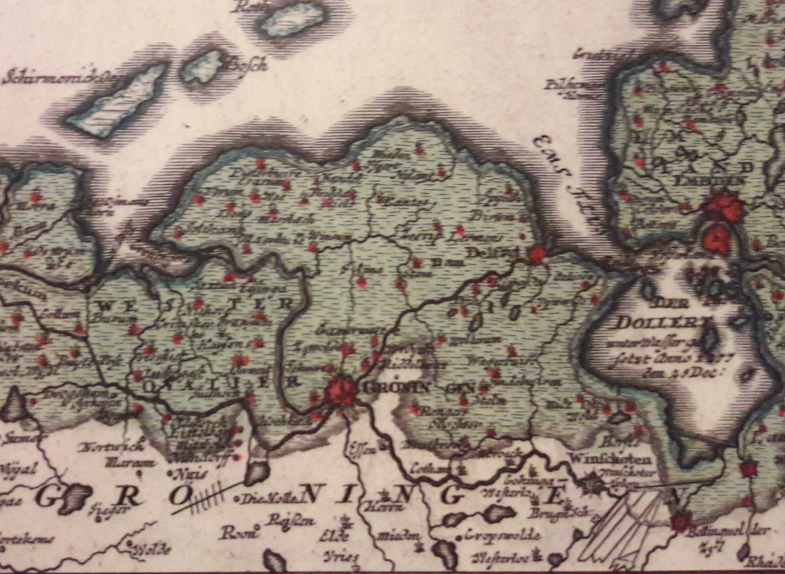 oude landkaart Noord-Groningen